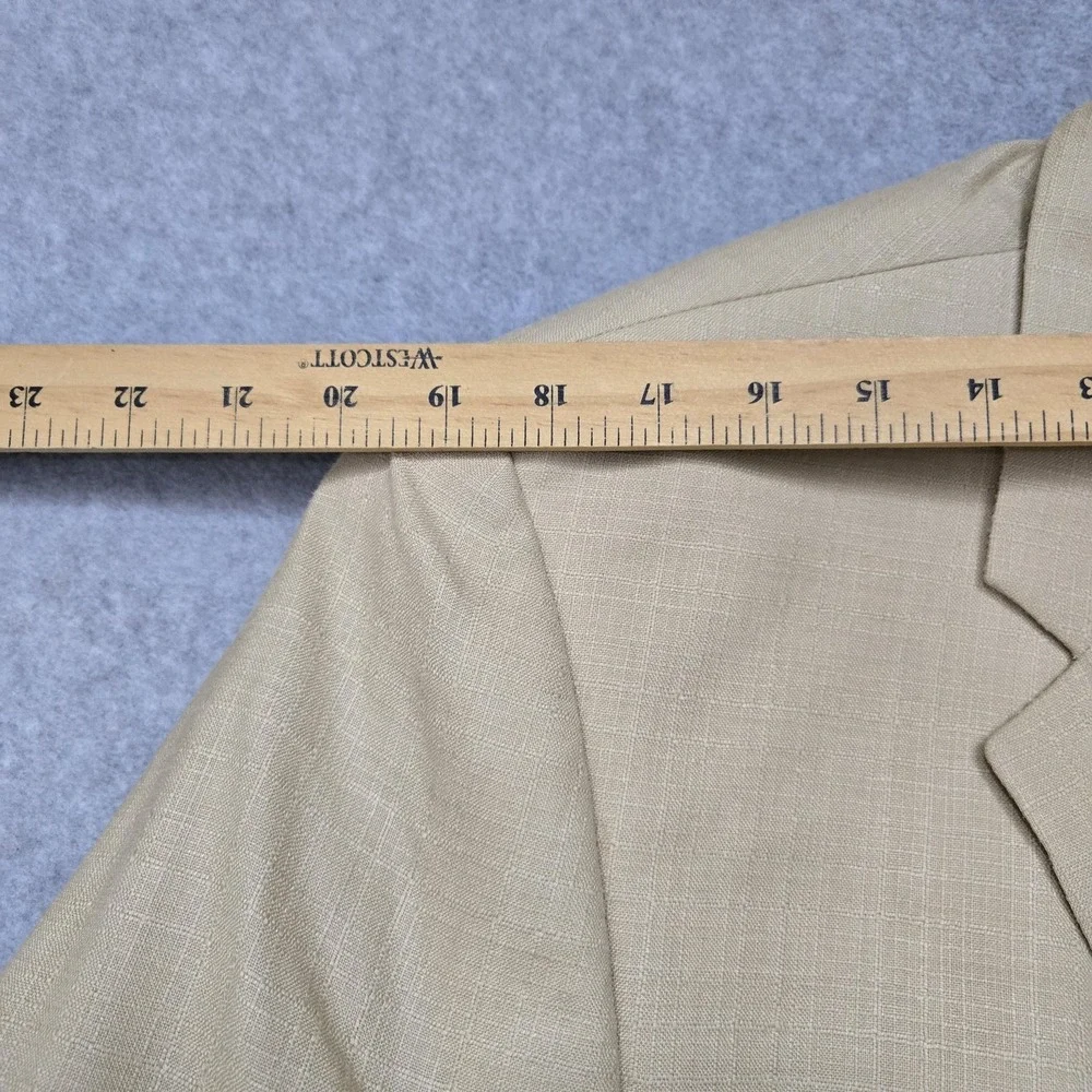Ralph Lauren Blazer Mens 44‎ Long Beige Linen Silk Blend Black Label Sport Coat